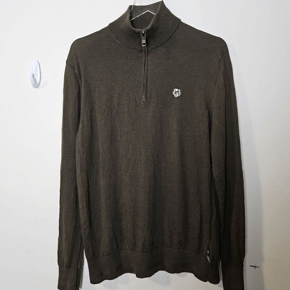 Ted Baker London Tooting Merino Wool 1/2 Zip Sweater Mens Green Size 5/XL